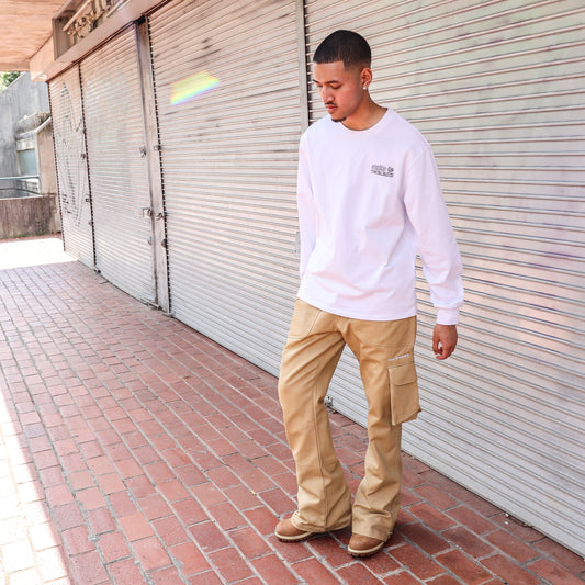 TM SAND DOUBLE WAIST CARGO PANTS