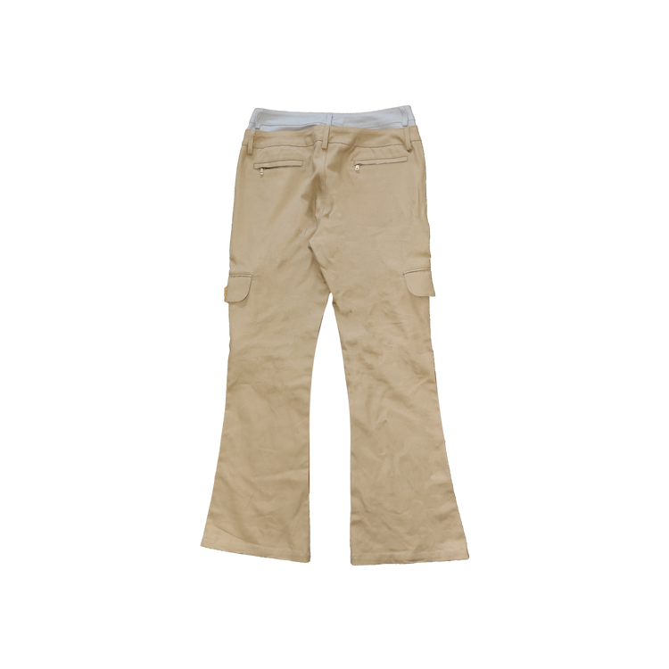 TM SAND DOUBLE WAIST CARGO PANTS